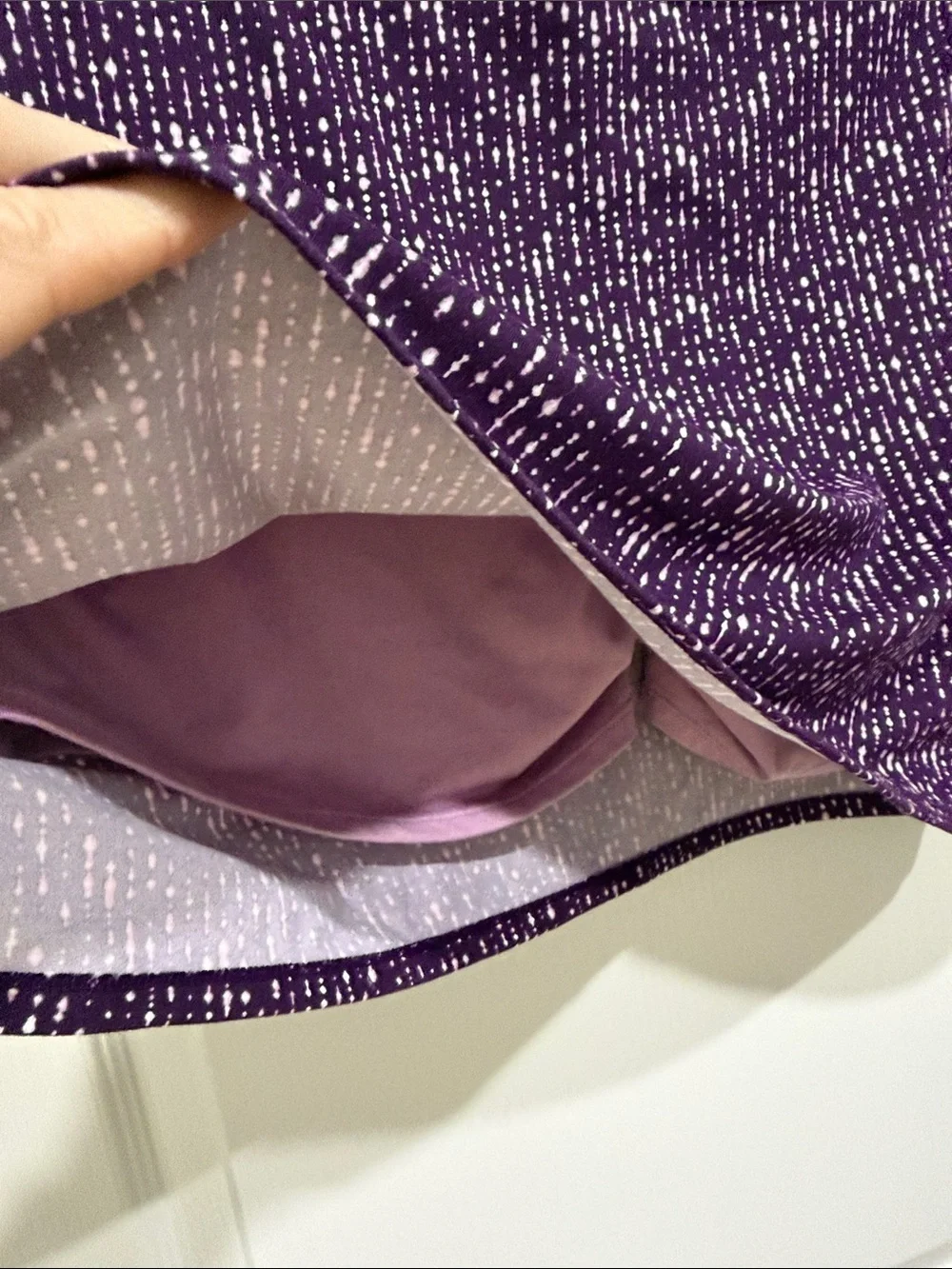 Tranquility Women's Purple Patterned A-Line Skirt w/ built in shorts size large